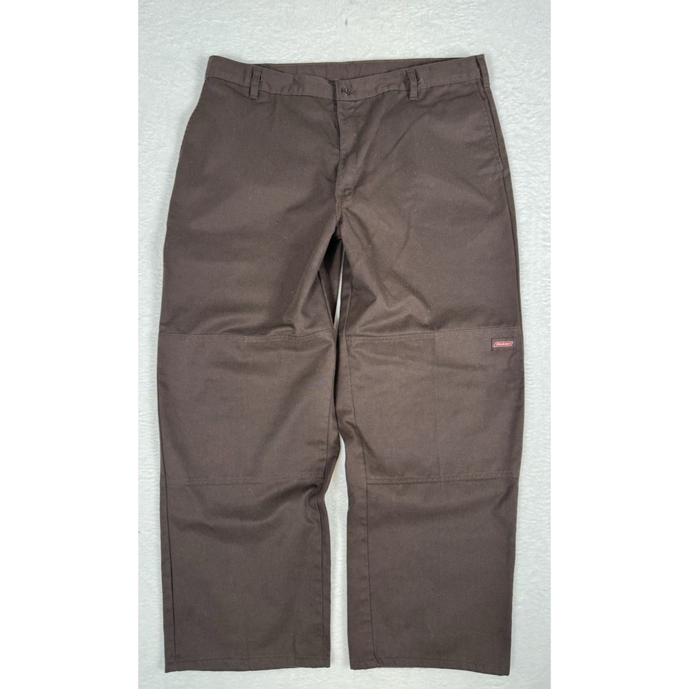 VTG Dickies Old Skool Double Knee Chinos mens Brown Workwear 40x30 (Fits 38x29)